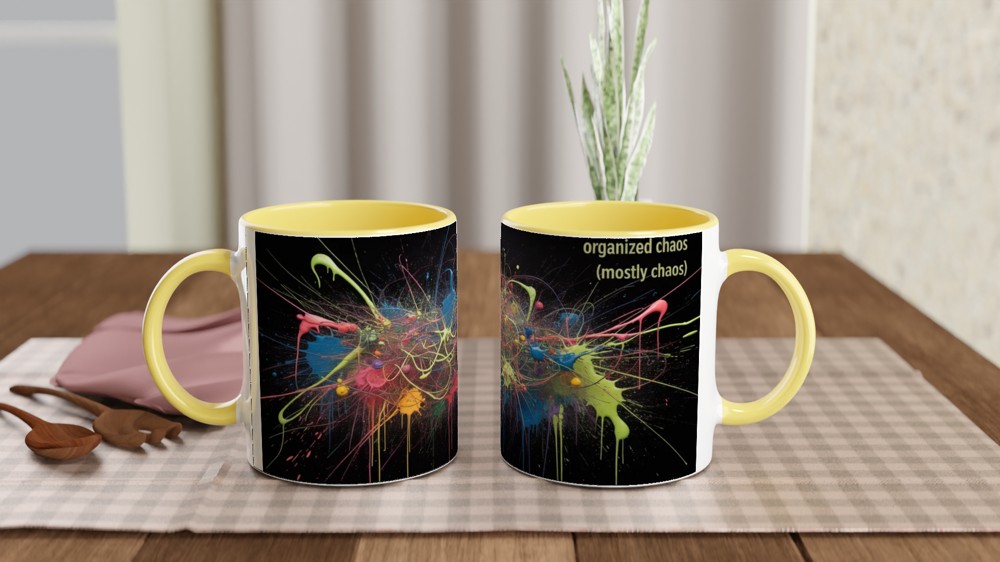 Organized Chaos (Mostly Chaos) Paint Splatter Mug — view 8