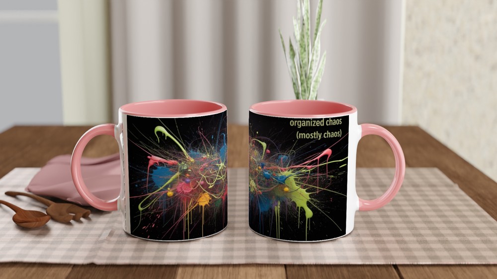 Organized Chaos (Mostly Chaos) Paint Splatter Mug — view 6