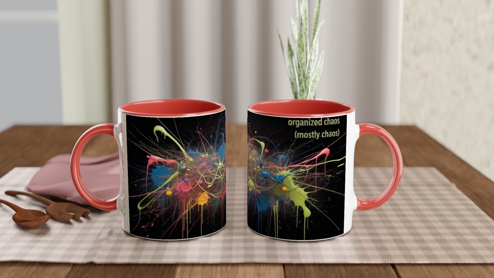 Organized Chaos (Mostly Chaos) Paint Splatter Mug — view 7