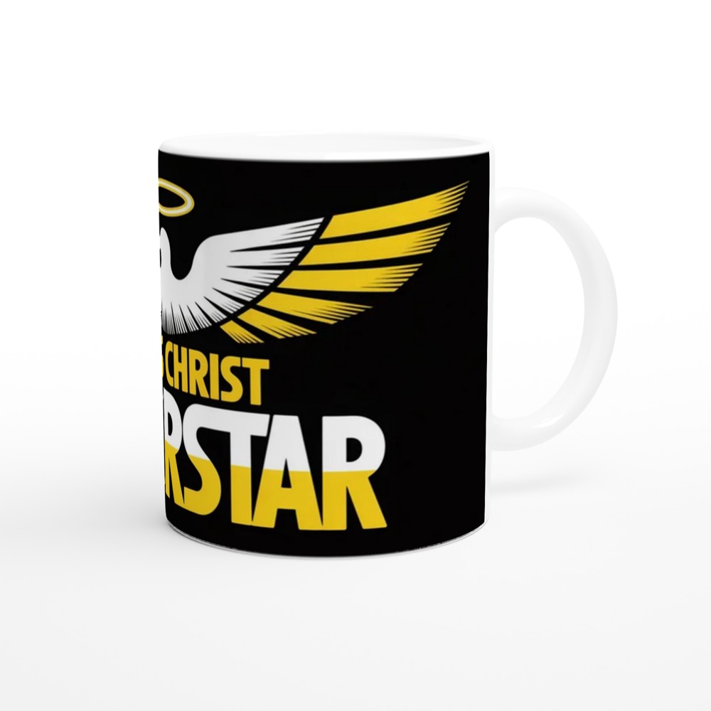 Jesus Christ Superstar Mug | 70s Rock Opera Gift | Musical Theatre Present for Him and Her | Superstar Dove Design — view 12