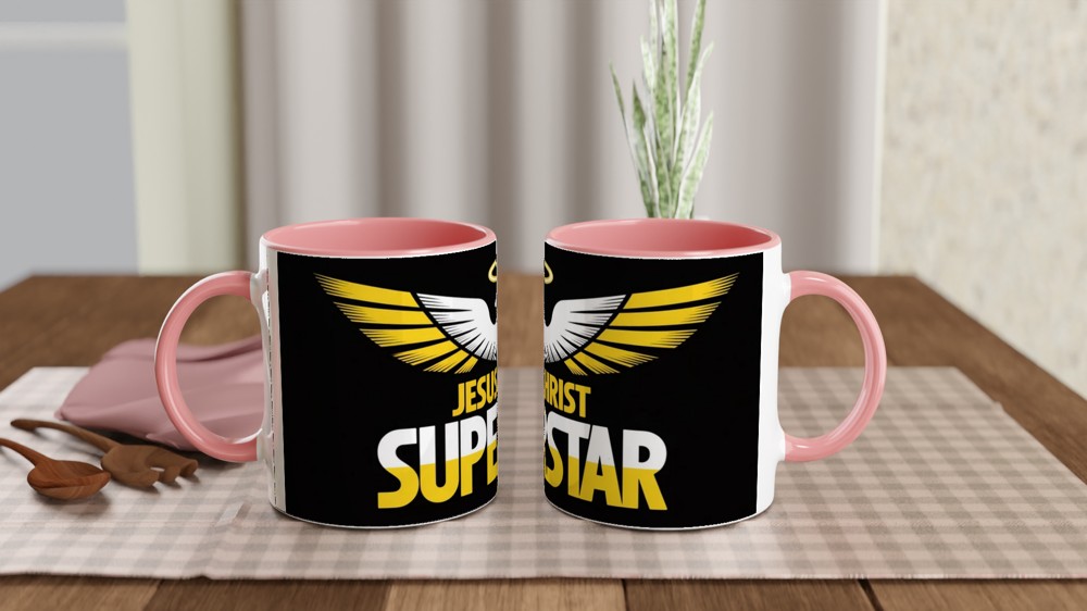 Jesus Christ Superstar Mug | 70s Rock Opera Gift | Musical Theatre Present for Him and Her | Superstar Dove Design — view 6
