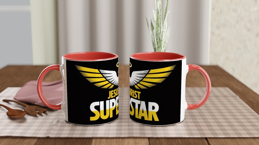 Jesus Christ Superstar Mug | 70s Rock Opera Gift | Musical Theatre Present for Him and Her | Superstar Dove Design — view 7
