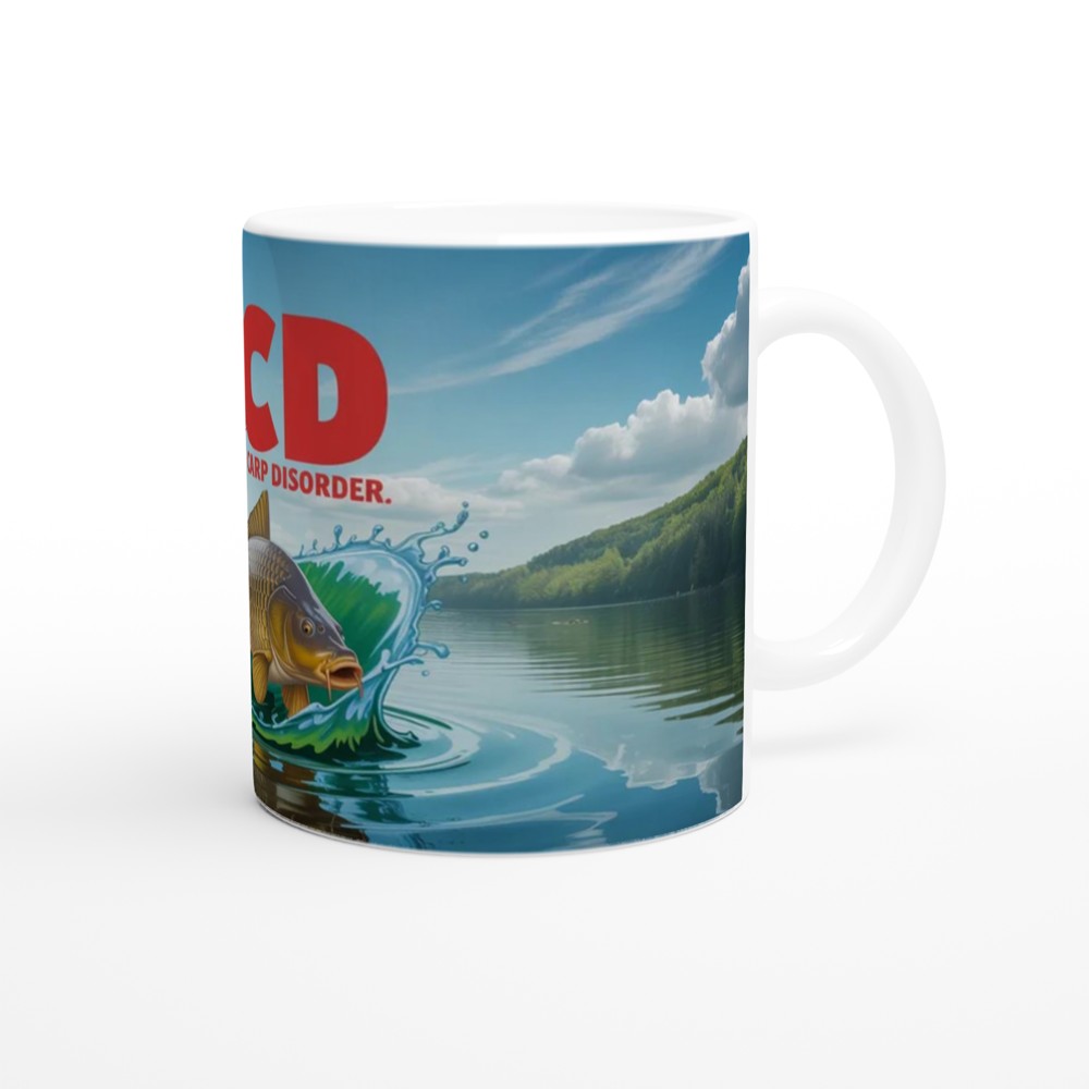 OCD Obsessive Carp Disorder Funny Fishing Mug — view 12