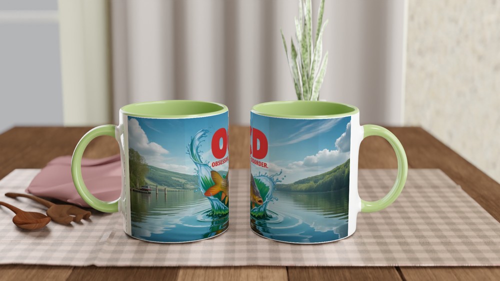OCD Obsessive Carp Disorder Funny Fishing Mug — view 5