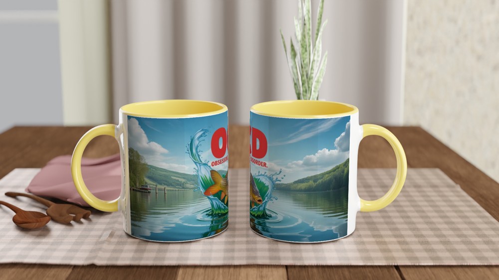 OCD Obsessive Carp Disorder Funny Fishing Mug — view 8