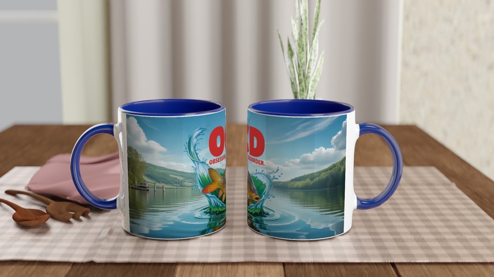 OCD Obsessive Carp Disorder Funny Fishing Mug — view 4