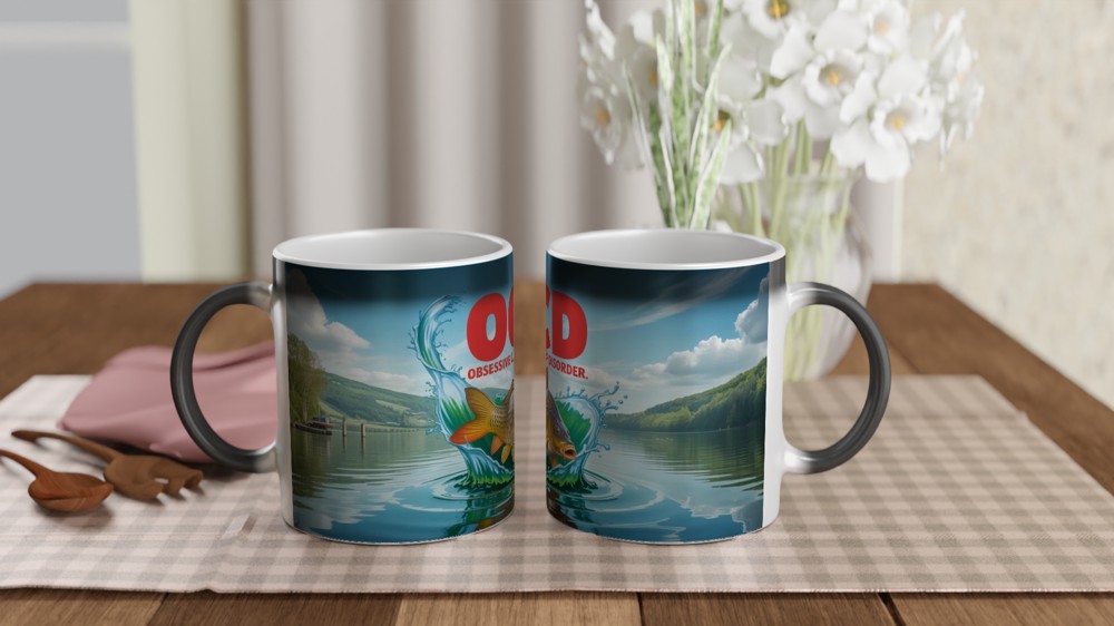 OCD Obsessive Carp Disorder Funny Fishing Mug — view 3