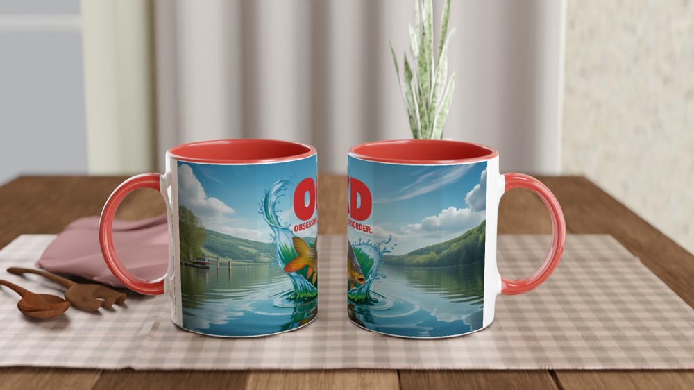 OCD Obsessive Carp Disorder Funny Fishing Mug — view 7