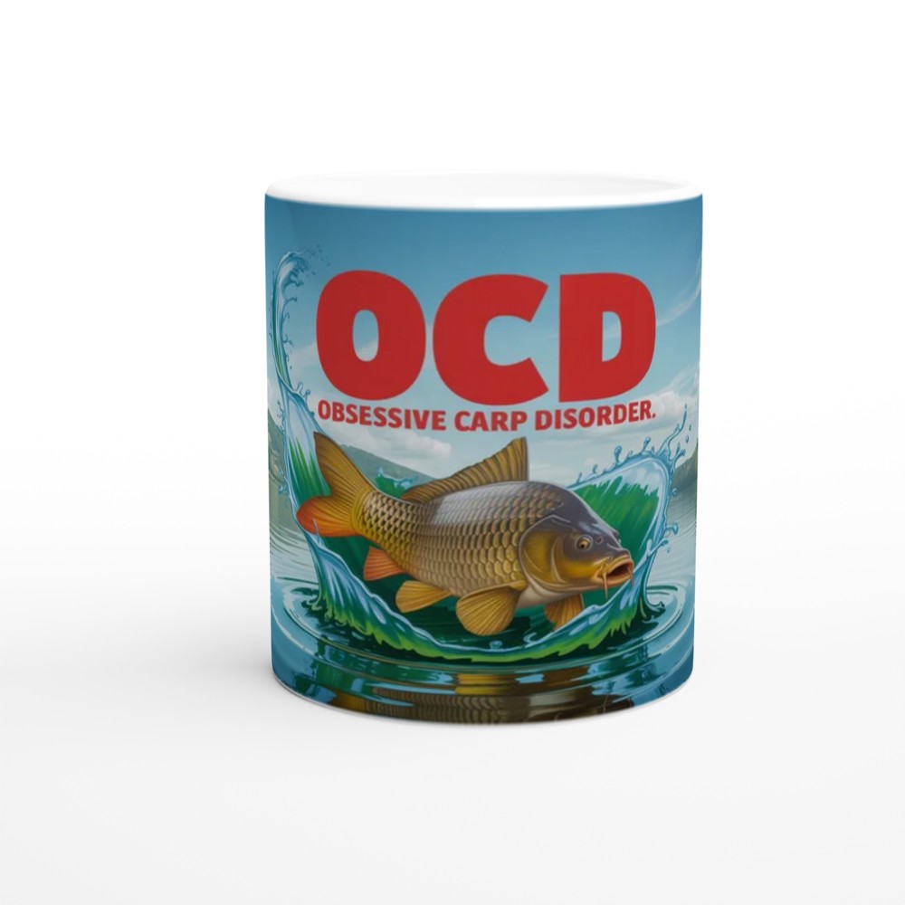 OCD Obsessive Carp Disorder Funny Fishing Mug — view 11