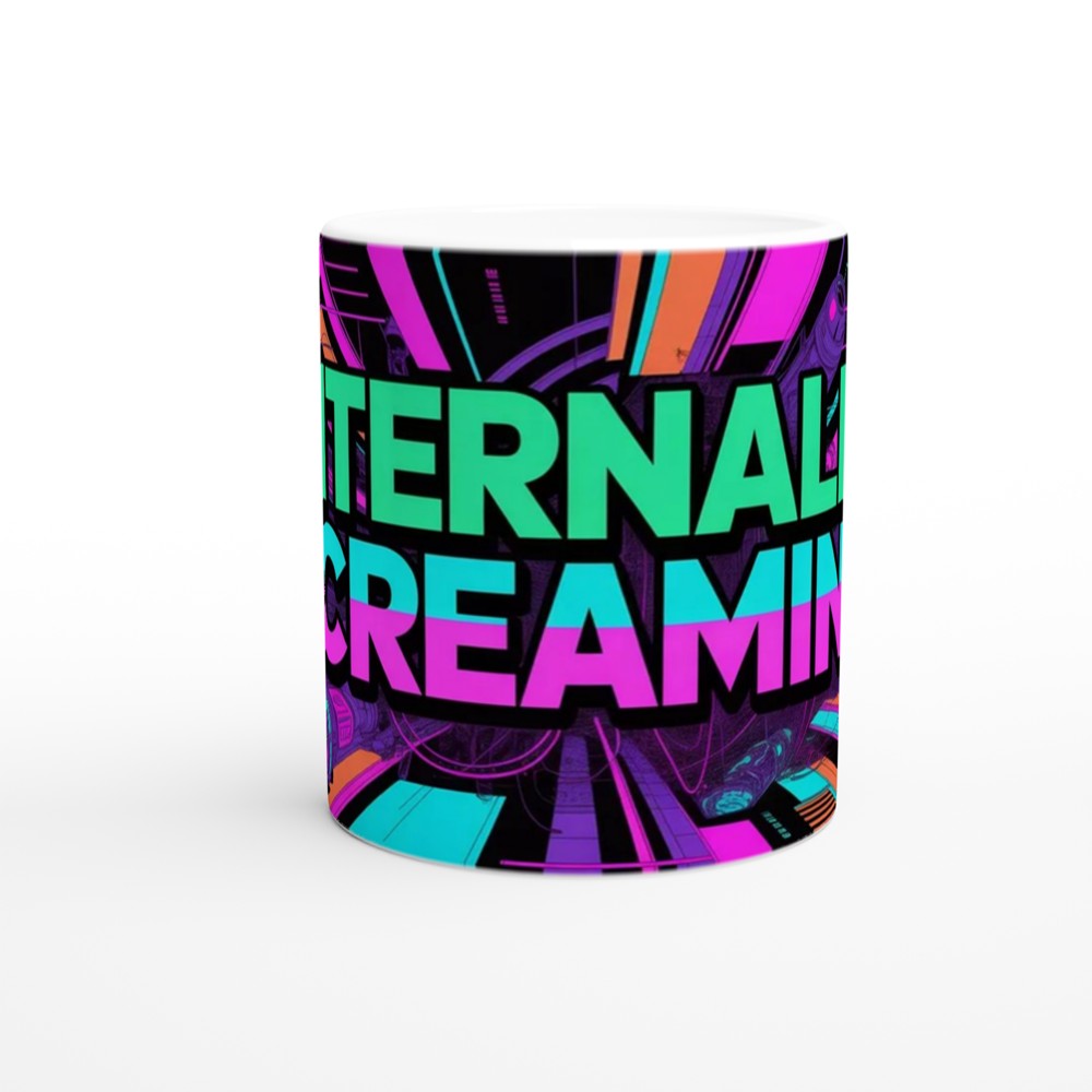 Internally Screaming Mug | Cyberpunk Office Gift | Funny Colleague Leaving Present | Rude Workplace Mug — view 11