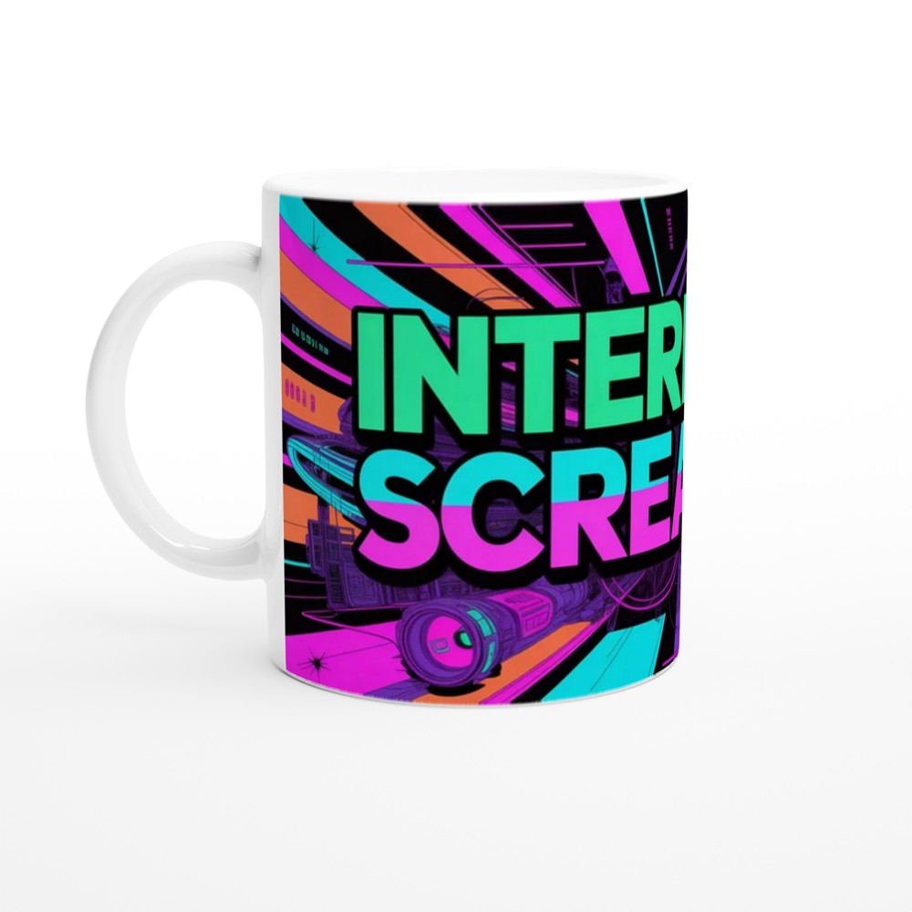 Internally Screaming Mug | Cyberpunk Office Gift | Funny Colleague Leaving Present | Rude Workplace Mug — view 10