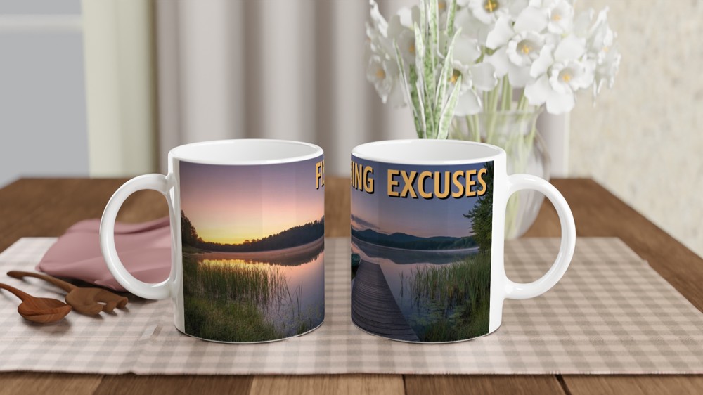 Fishing Excuses - Scenic Lake Sunset Mug