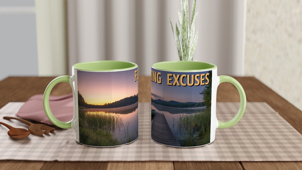 Fishing Excuses - Scenic Lake Sunset Mug — view 5