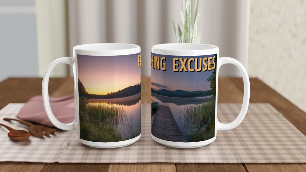 Fishing Excuses - Scenic Lake Sunset Mug — view 2
