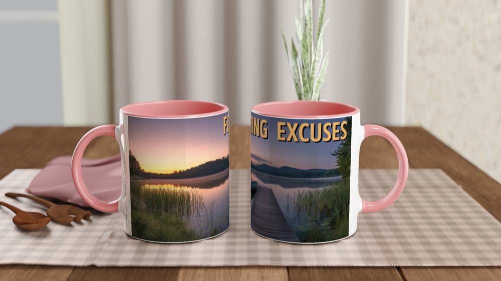 Fishing Excuses - Scenic Lake Sunset Mug — view 6