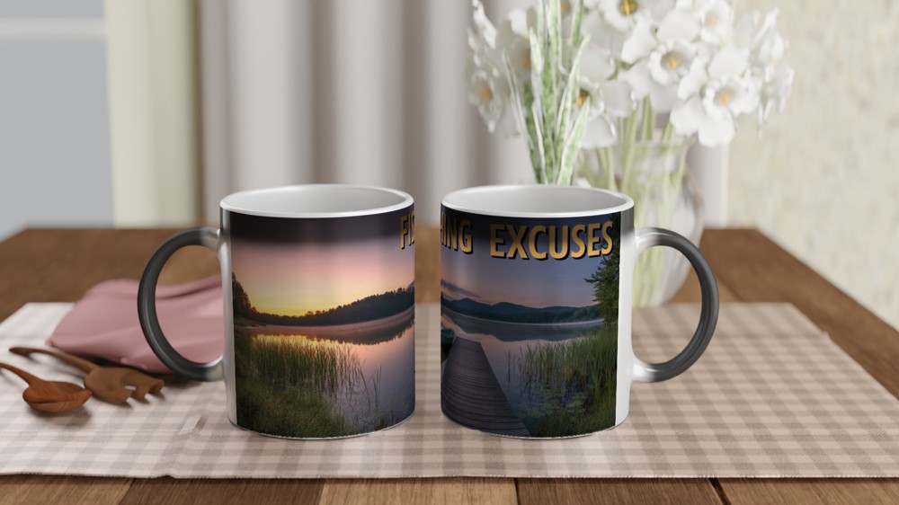 Fishing Excuses - Scenic Lake Sunset Mug — view 3