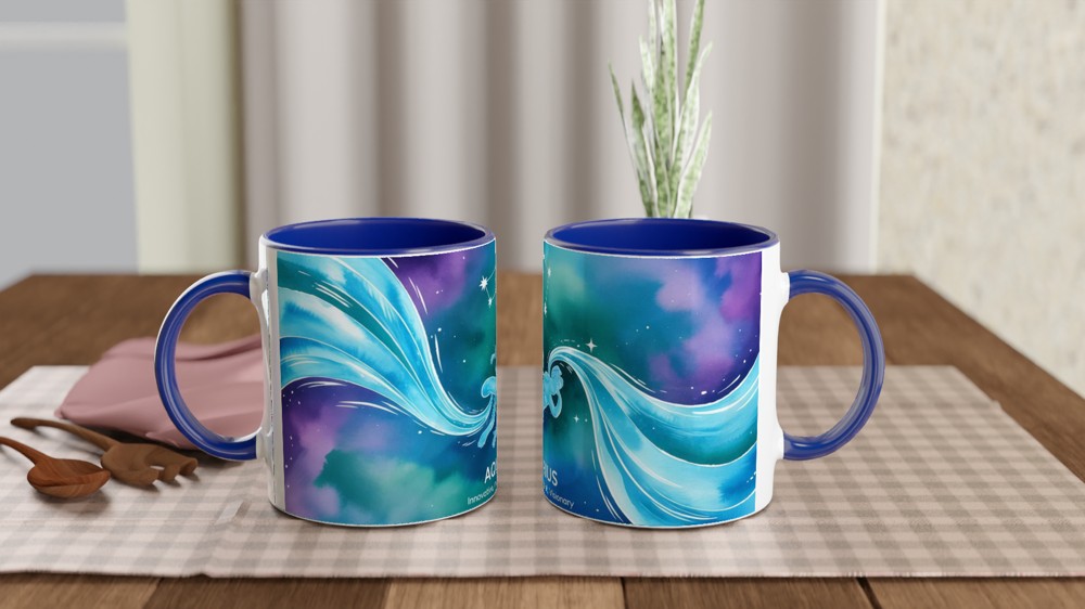 Aquarius Mug | Zodiac Astrology Gift | Water Bearer Star Sign Present | Birthday Gift for Best Friend — view 4