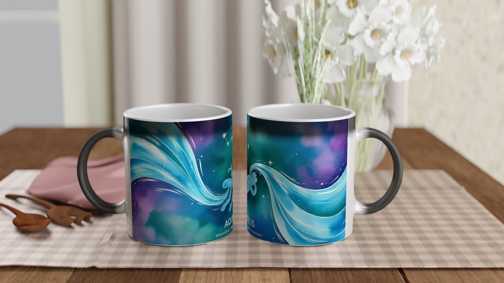 Aquarius Mug | Zodiac Astrology Gift | Water Bearer Star Sign Present | Birthday Gift for Best Friend — view 3