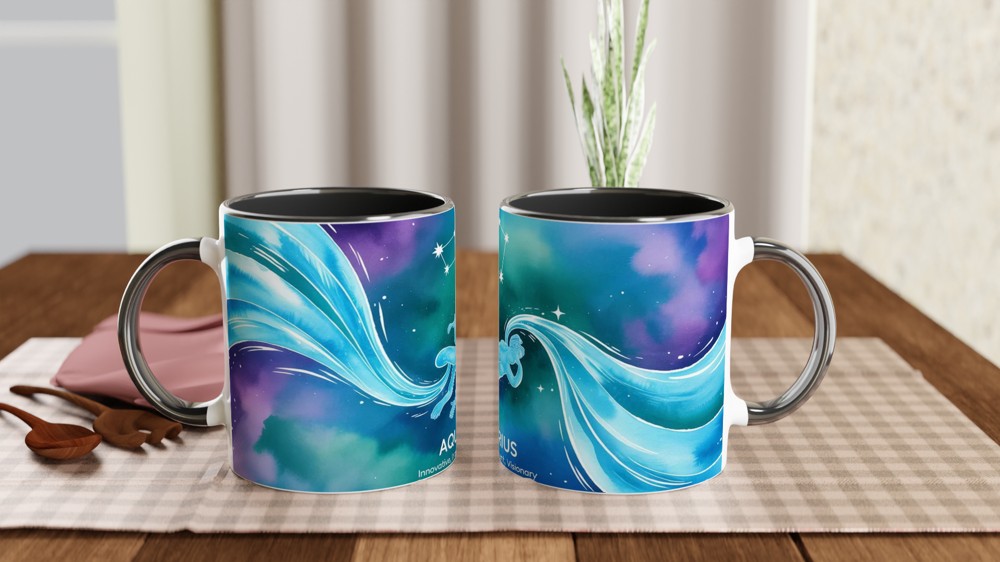 Aquarius Mug | Zodiac Astrology Gift | Water Bearer Star Sign Present | Birthday Gift for Best Friend — view 9