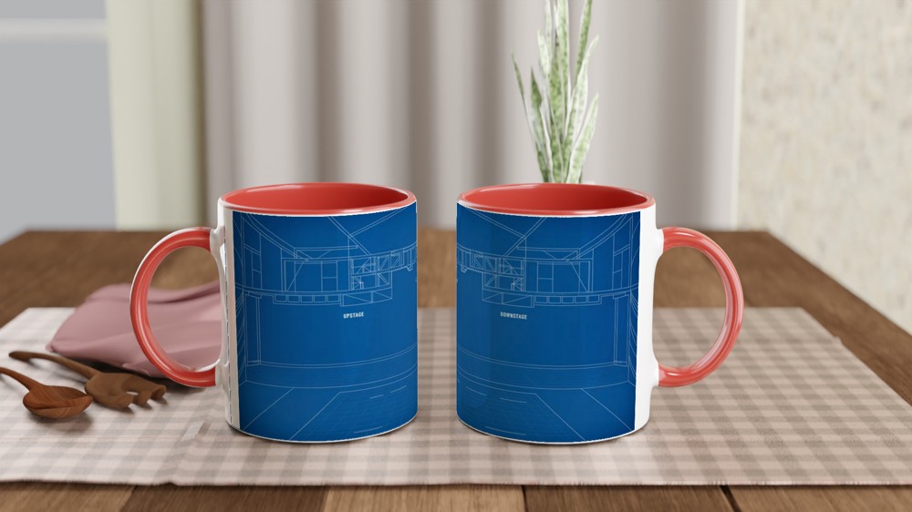 Theatre Blueprint Mug | Stage Manager Gift | Drama Teacher Present | Musical Theatre Lover Mug — view 7