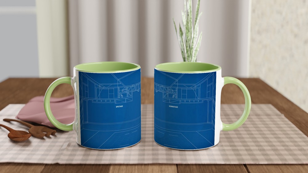 Theatre Blueprint Mug | Stage Manager Gift | Drama Teacher Present | Musical Theatre Lover Mug — view 5