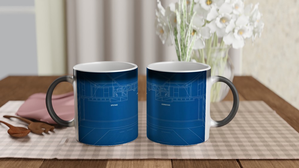Theatre Blueprint Mug | Stage Manager Gift | Drama Teacher Present | Musical Theatre Lover Mug — view 3