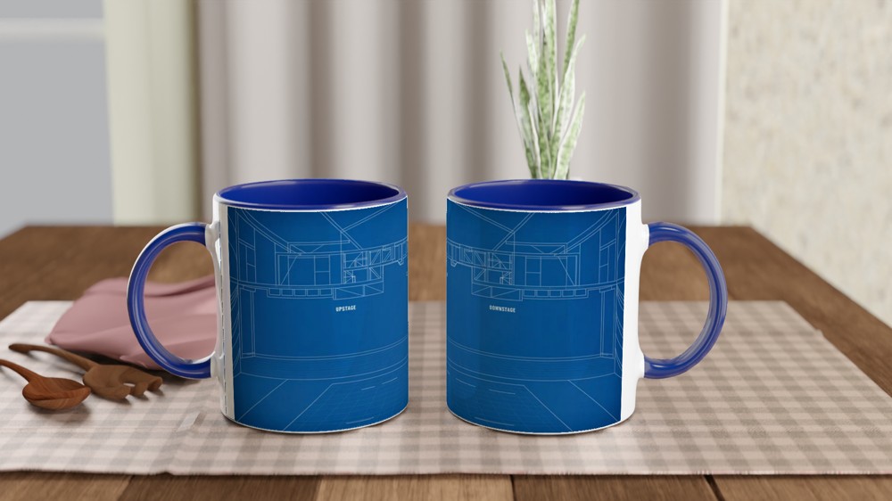 Theatre Blueprint Mug | Stage Manager Gift | Drama Teacher Present | Musical Theatre Lover Mug — view 4