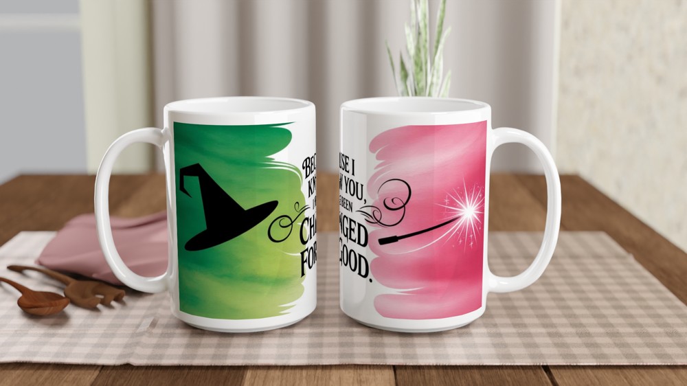 Because I Knew You Changed For Good Witch Hat Wand Mug — view 2