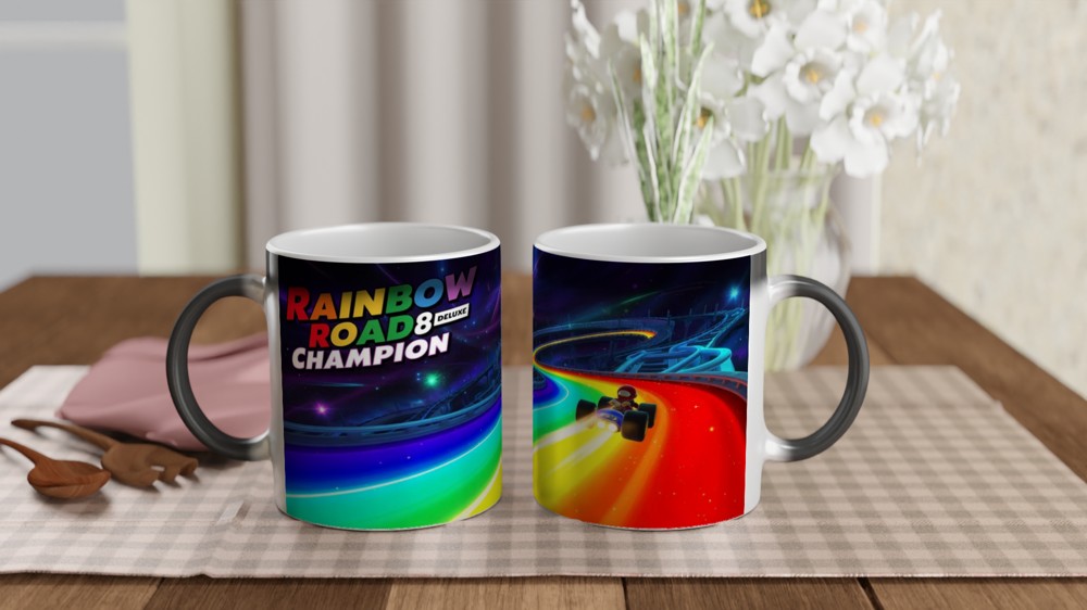 Rainbow Road 8 Deluxe Champion Racing Mug — view 3