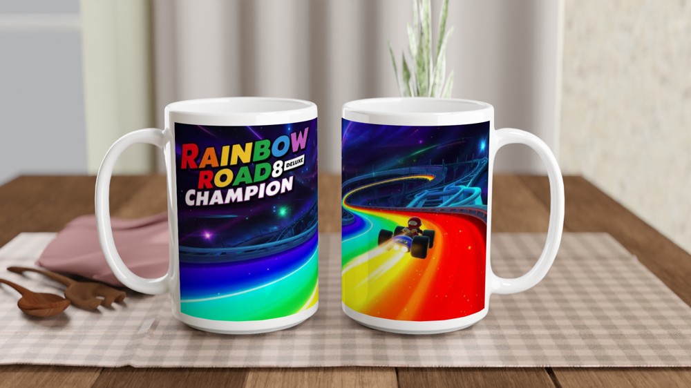 Rainbow Road 8 Deluxe Champion Racing Mug — view 2