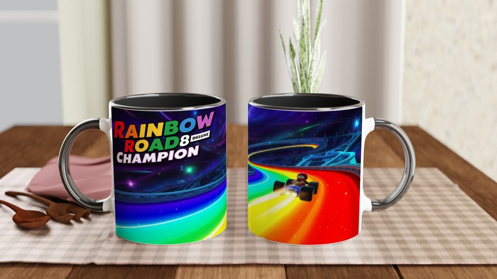 Rainbow Road 8 Deluxe Champion Racing Mug — view 9
