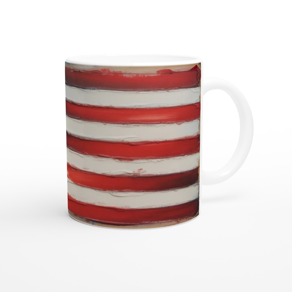 Rustic Painted American Flag Mug - Patriotic USA Art Design — view 12