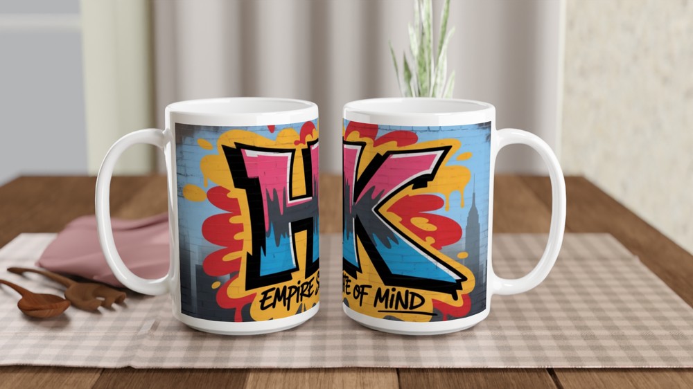 HK Empire State of Mind Graffiti Street Art Mug — view 2