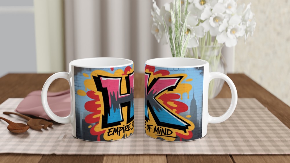 HK Empire State of Mind Graffiti Street Art Mug