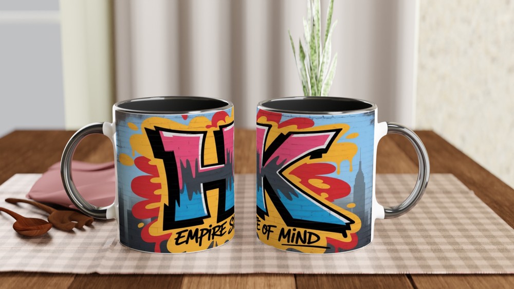 HK Empire State of Mind Graffiti Street Art Mug — view 9