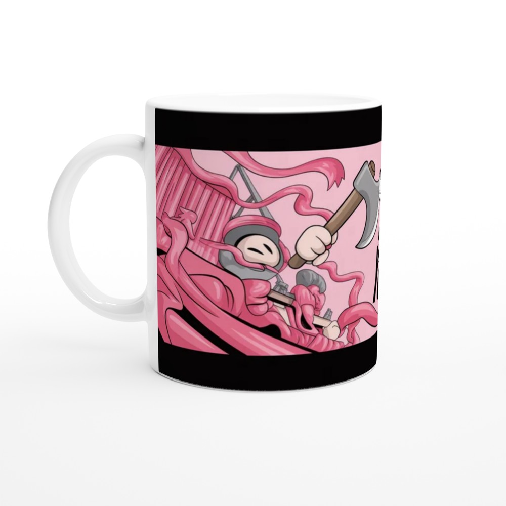 Don't Lose Your Head - Cartoon Warrior vs Tentacle Monster Mug — view 10