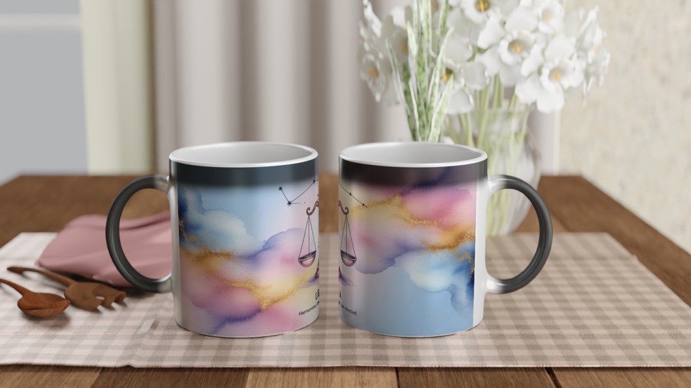 Libra Zodiac Sign Watercolour Mug - Harmonious Diplomatic Fair-Minded — view 3