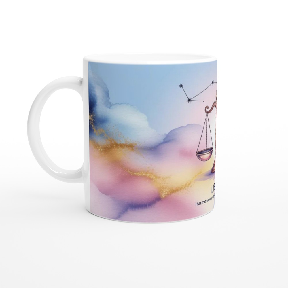 Libra Zodiac Sign Watercolour Mug - Harmonious Diplomatic Fair-Minded — view 10