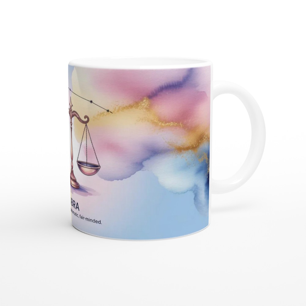 Libra Zodiac Sign Watercolour Mug - Harmonious Diplomatic Fair-Minded — view 12