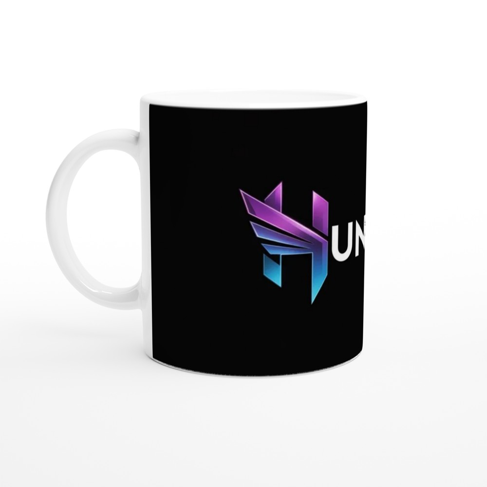 Gaming Mug | Huntr/x Logo Design | Sci-Fi Gamer Gift for Him | Futuristic Purple and Blue Geometric Mug — view 10