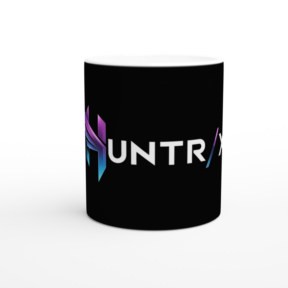 Gaming Mug | Huntr/x Logo Design | Sci-Fi Gamer Gift for Him | Futuristic Purple and Blue Geometric Mug — view 11