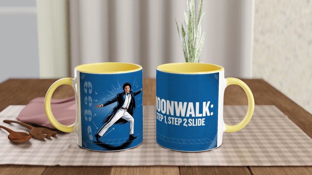 MJ The Musical Mug | Signature Move Blueprint Design | Musical Theatre Gift | Present for West End Fan — view 8