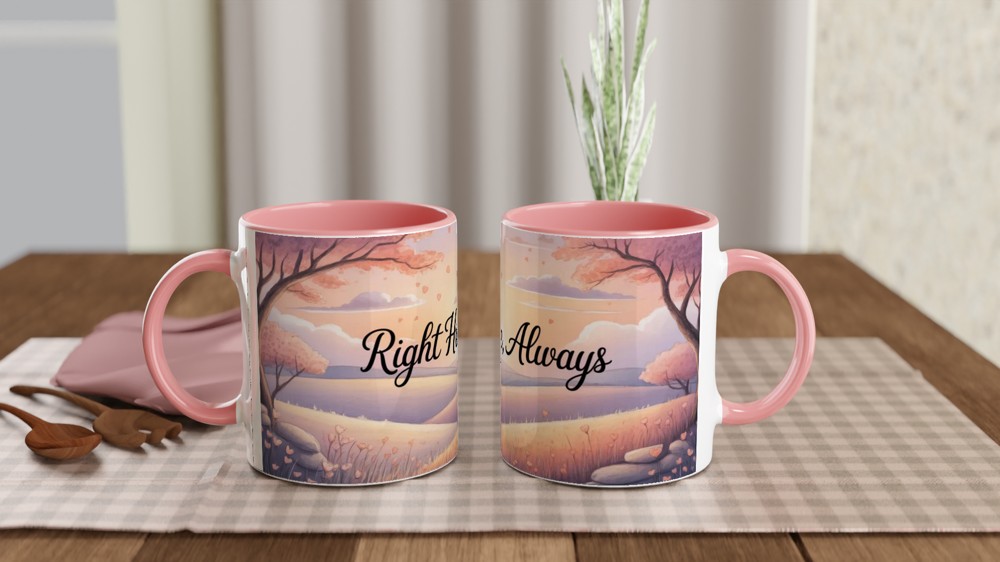 Romantic Love Mug | 'Right Here, Always' Quote | Anniversary Gift for Him or Her | Valentine's Day Present for Couples — view 6
