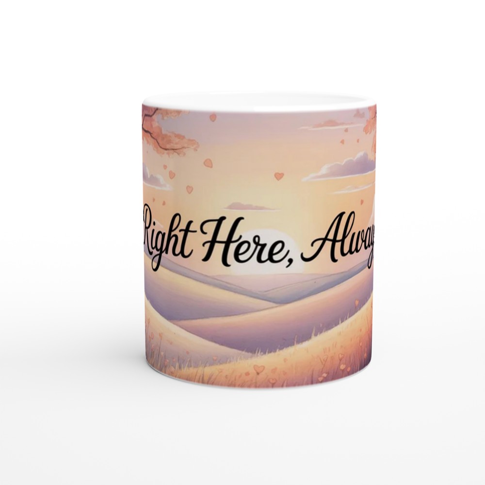 Romantic Love Mug | 'Right Here, Always' Quote | Anniversary Gift for Him or Her | Valentine's Day Present for Couples — view 11