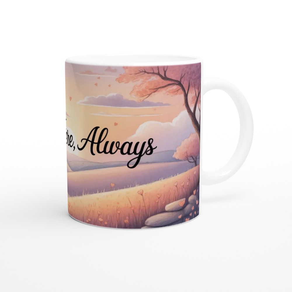 Romantic Love Mug | 'Right Here, Always' Quote | Anniversary Gift for Him or Her | Valentine's Day Present for Couples — view 12