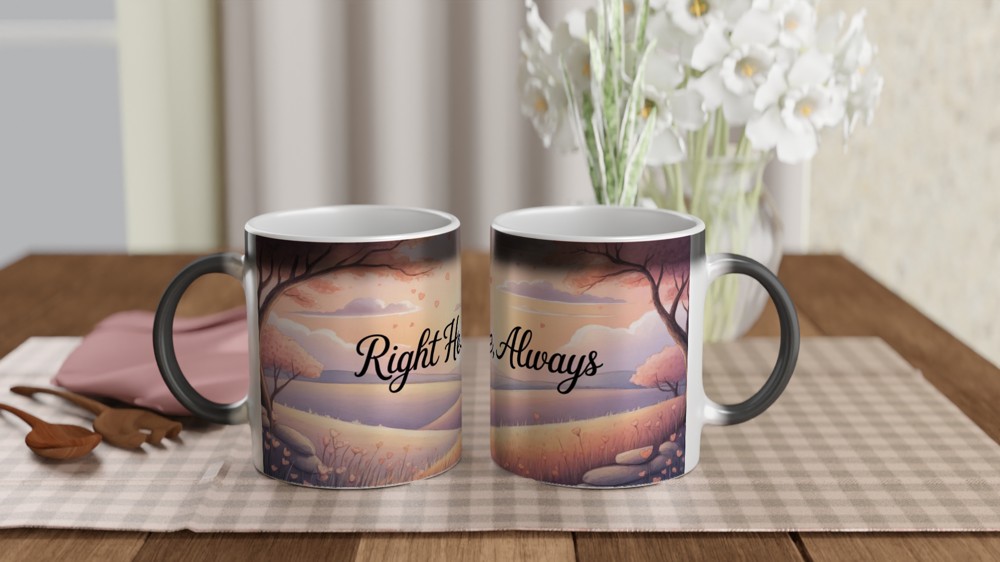 Romantic Love Mug | 'Right Here, Always' Quote | Anniversary Gift for Him or Her | Valentine's Day Present for Couples — view 3