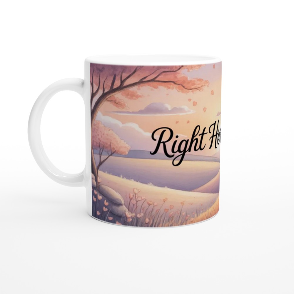 Romantic Love Mug | 'Right Here, Always' Quote | Anniversary Gift for Him or Her | Valentine's Day Present for Couples — view 10