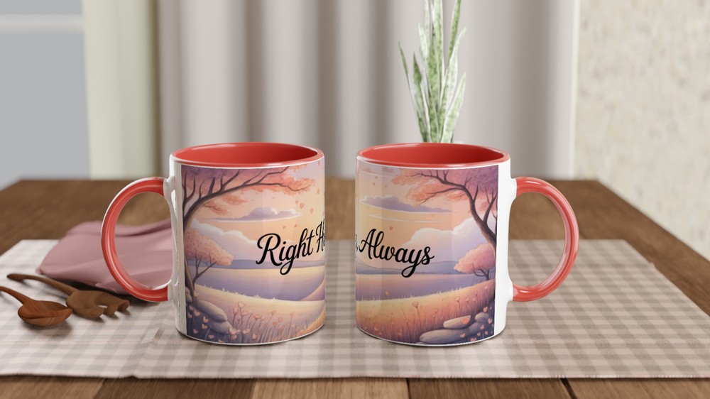 Romantic Love Mug | 'Right Here, Always' Quote | Anniversary Gift for Him or Her | Valentine's Day Present for Couples — view 7