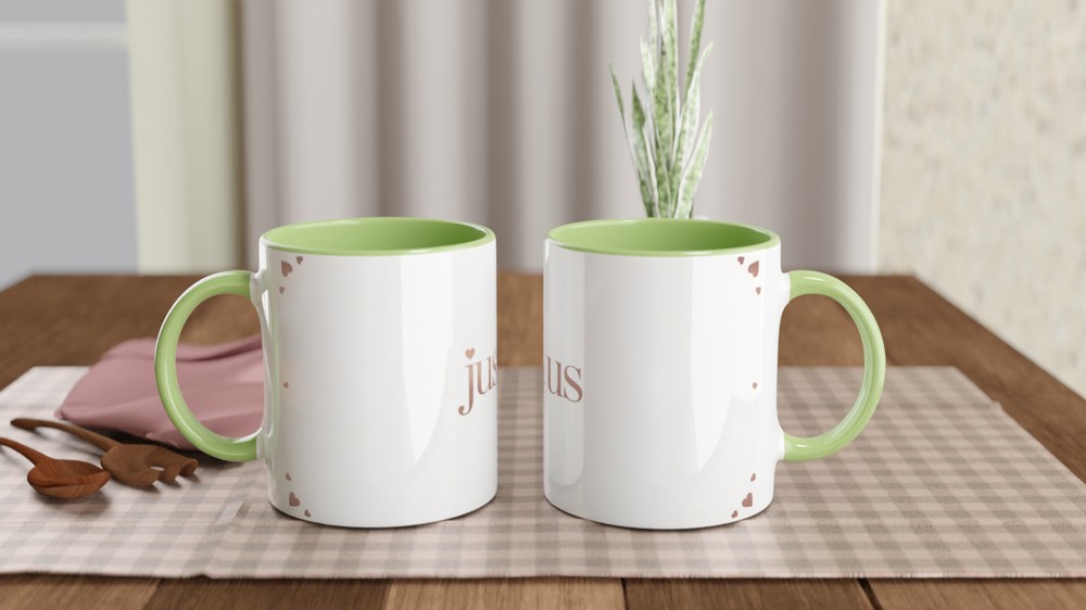 Just Us Rose Gold Hearts Romantic Mug — view 5