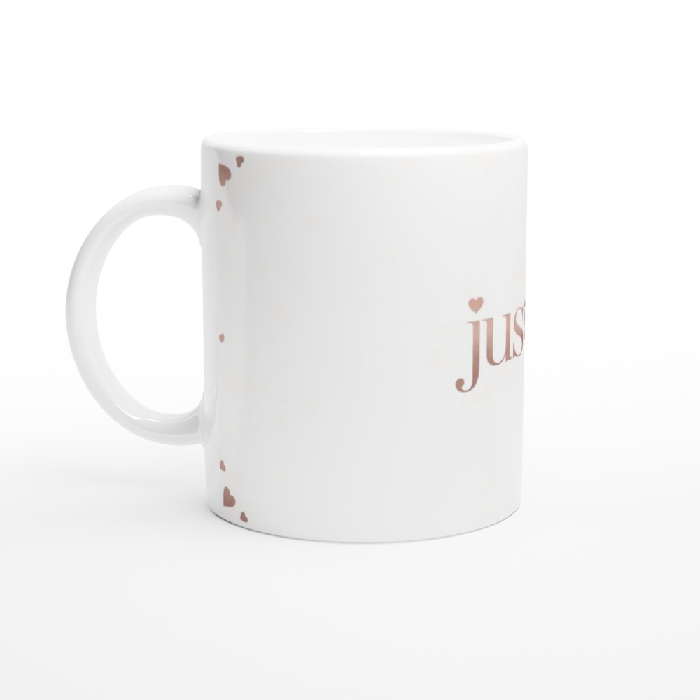 Just Us Rose Gold Hearts Romantic Mug — view 10